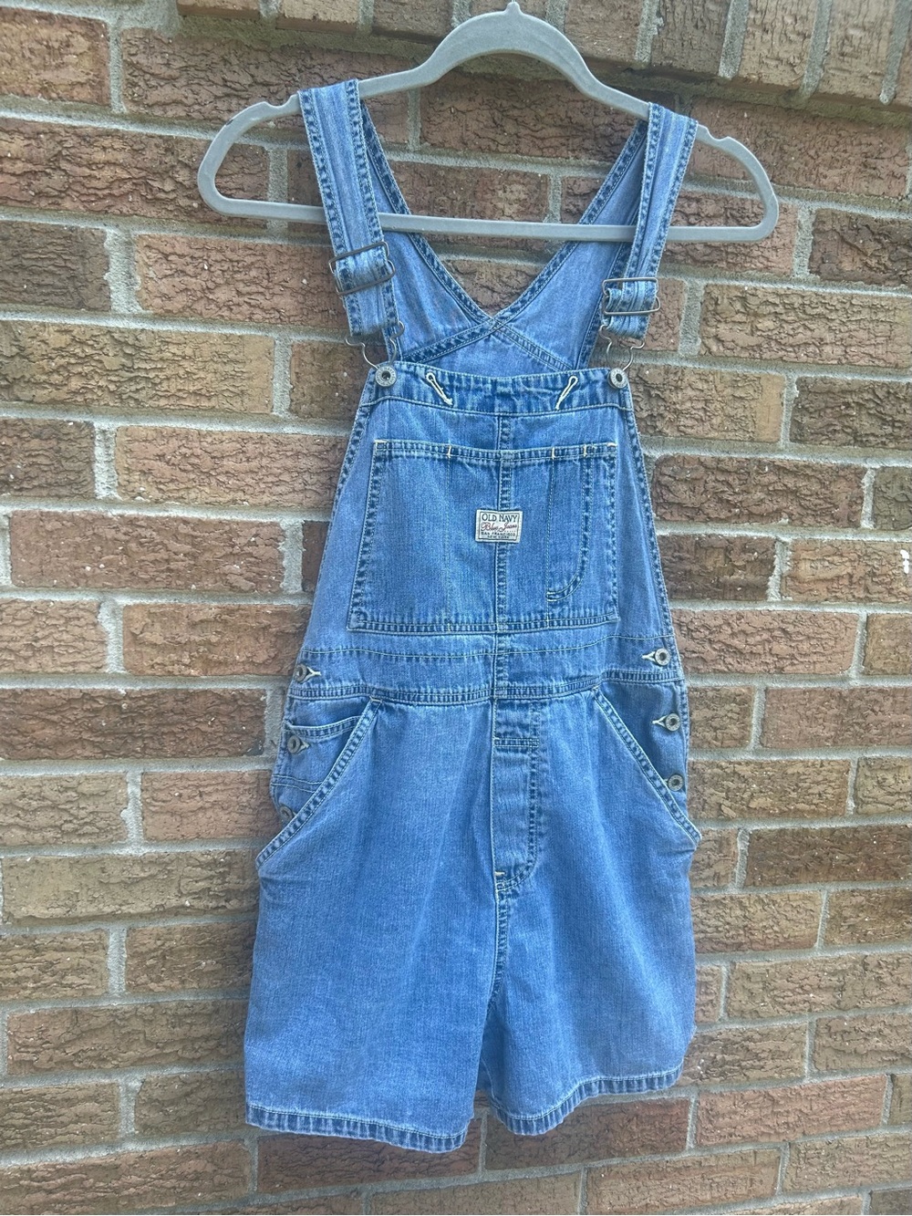 Old Navy Light Blue Denim Short Overalls size small - Picture 6 of 13